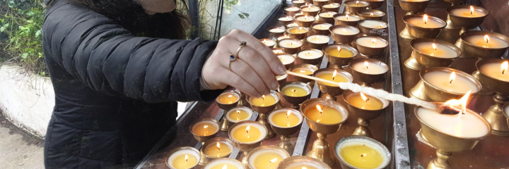 Offering Lights at Dzogchen Beara